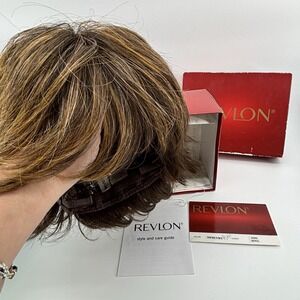 Revlon 12R MERCURY Sepia  Synthetic Wig Highlights w/ Box & Paperwork - Nice!